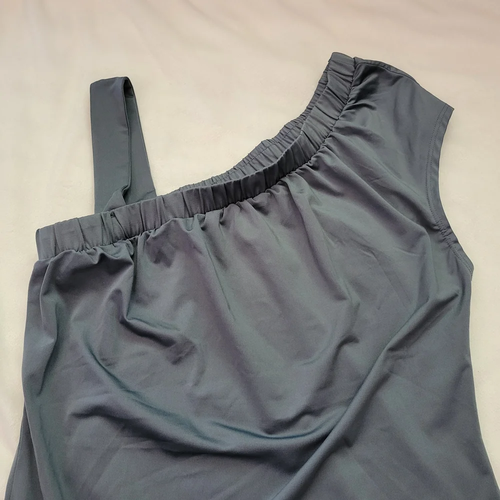 Gray One-Shoulder Top - Picture 3 of 7
